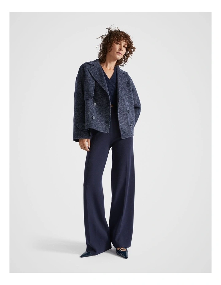 Double Knit Pintuck Pant in Midnight Sky