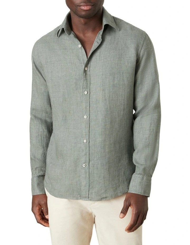 Bradfield Linen Shirt in Pistachio