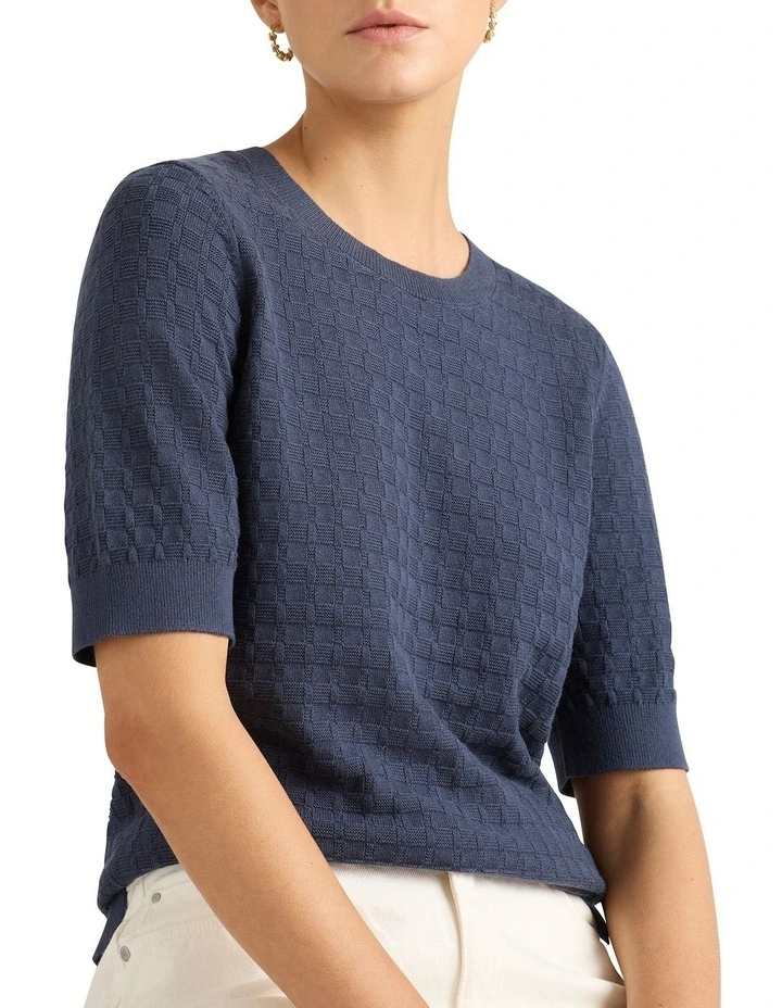 Lezelle Knit Tee in Slate