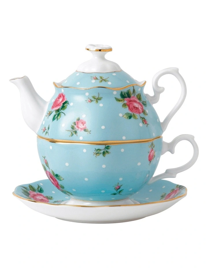 Polka Teapot For One Blue