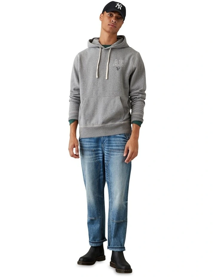Super Soft Graphic Hoodie in Grey Heather
