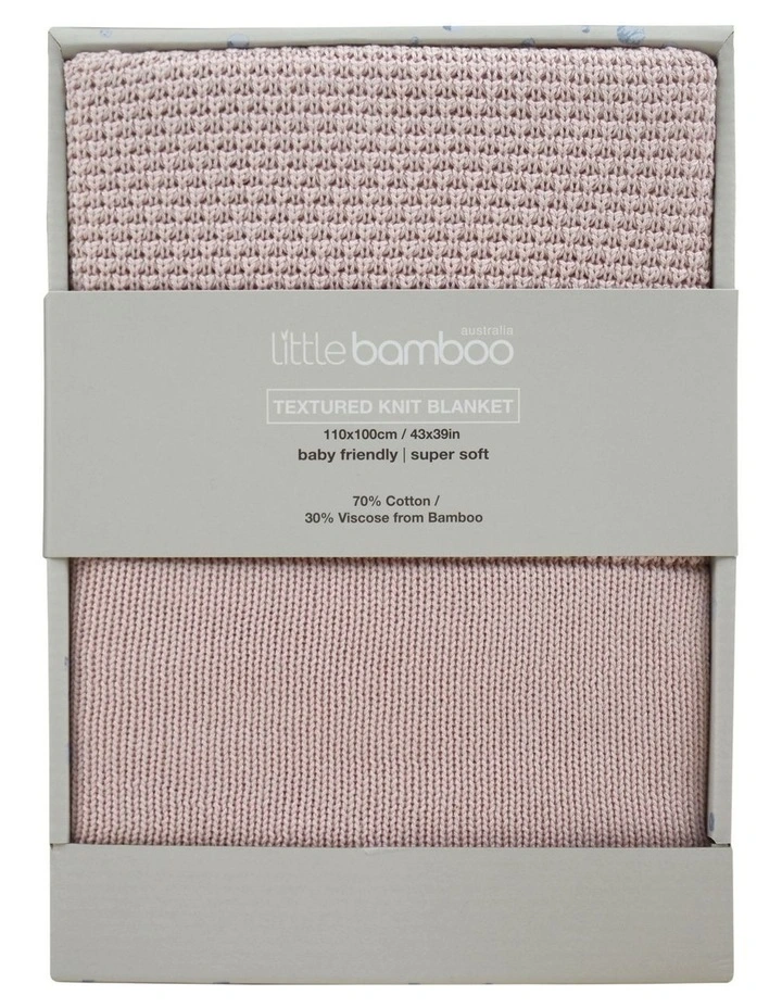 Textured Knit Blanket Dusty Pink
