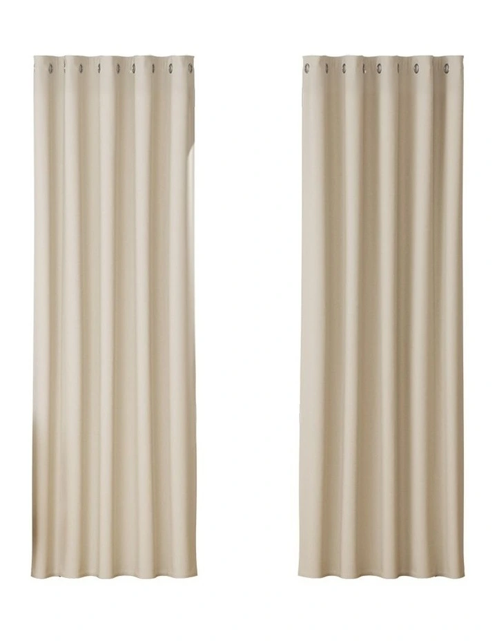 2X Blockout Curtain Eyelet in Beige