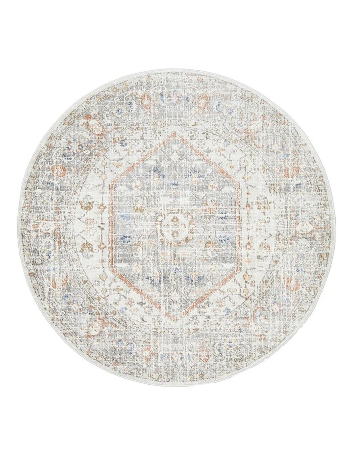 Mayfair Larissa Round Rug in White