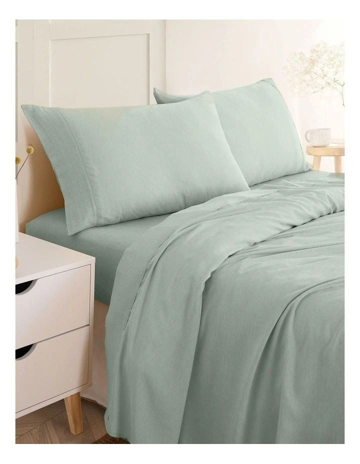 Luxury Linen Queen Sheet Set in Sage