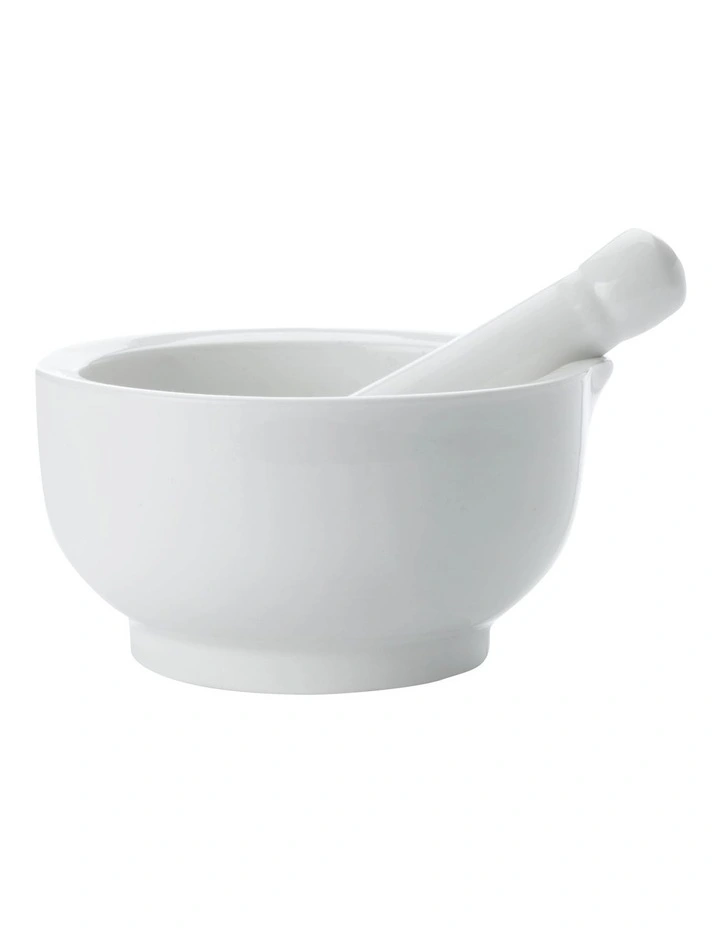 Basics Mortar And Pestle Gift Boxed 12cm in White