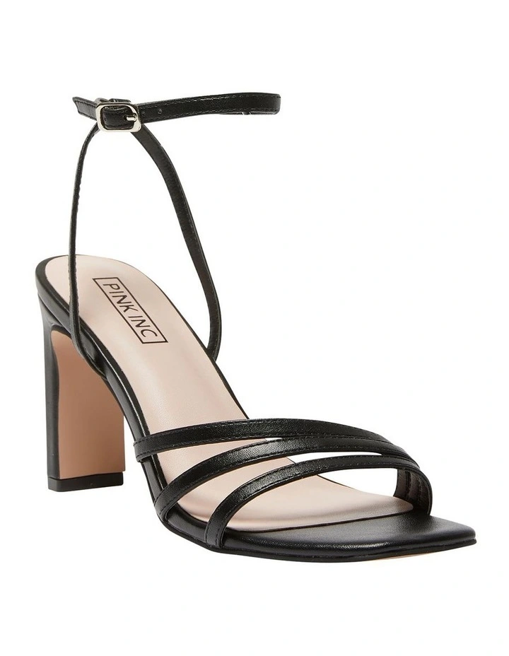 Lara Sandals in Black Smooth