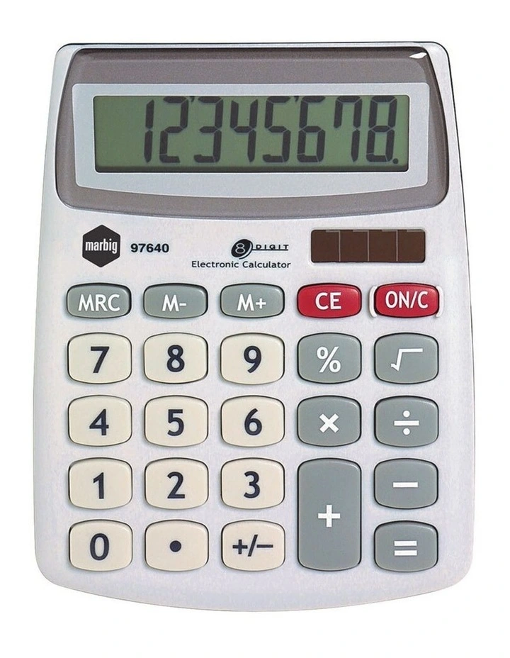 8 Digit Compact Desktop Calculator Office/Home/School Solar Large Display