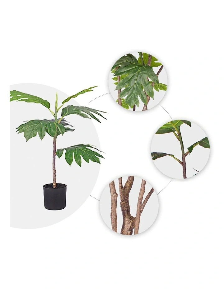 60cm Artificial Split-Leaf Plant in Natural Green