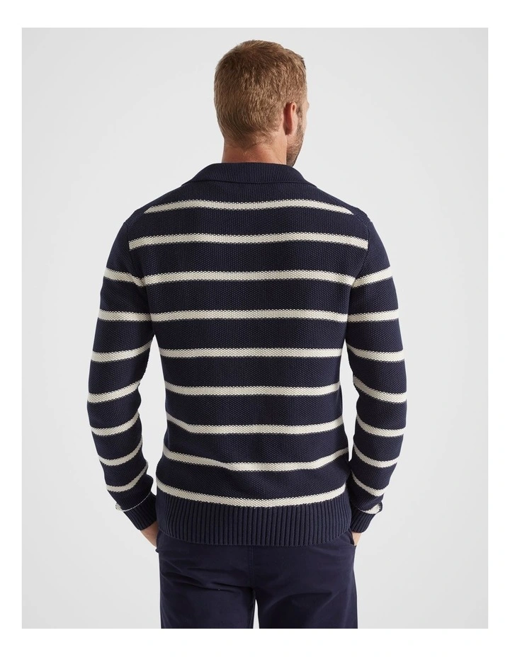 Rugby Knit in Midnight Stripe