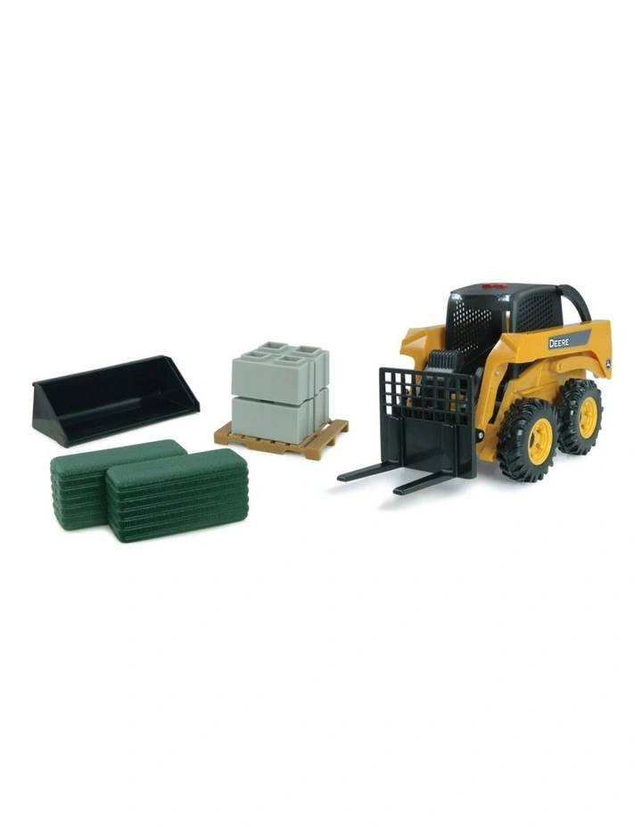 Light/Sound Toy w/Bales/Bricks/Buket/Fork Kids 1:16 Skidsteer Set 3years