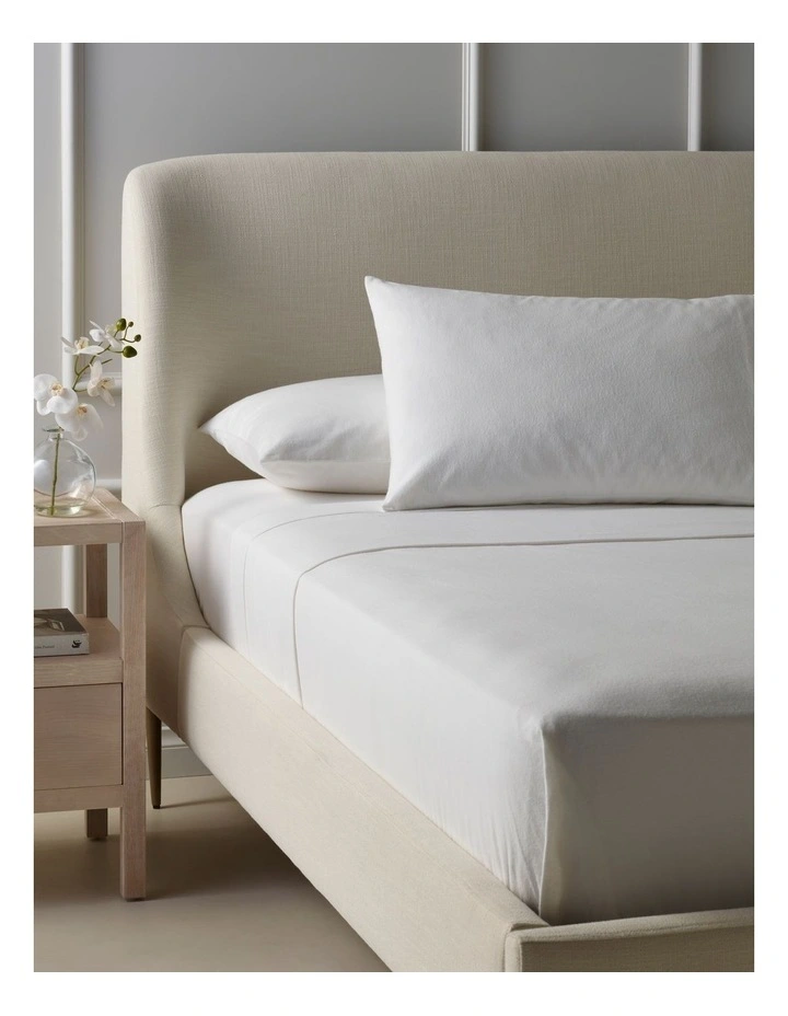 Cotton Flannelette Sheet Set in White