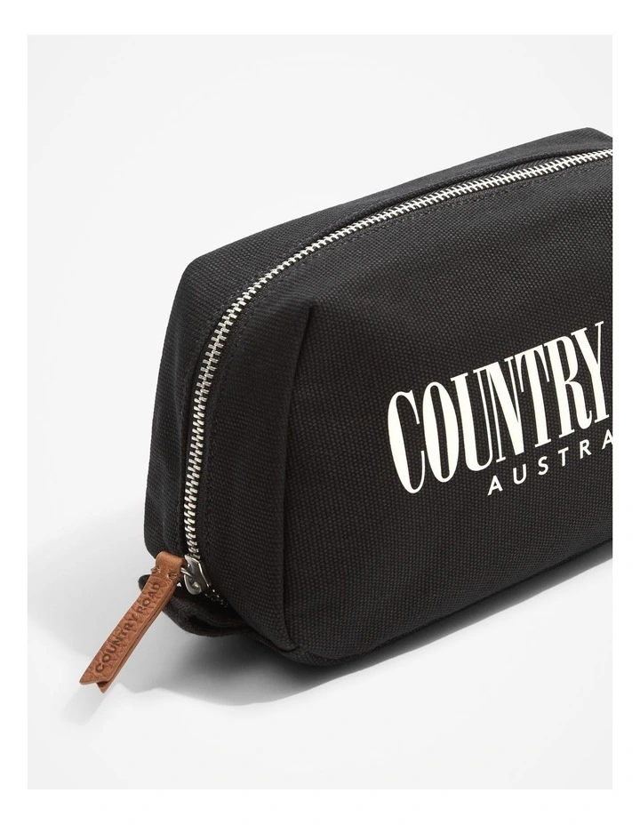 Organically Grown Cotton Heritage Wash Bag in Black
