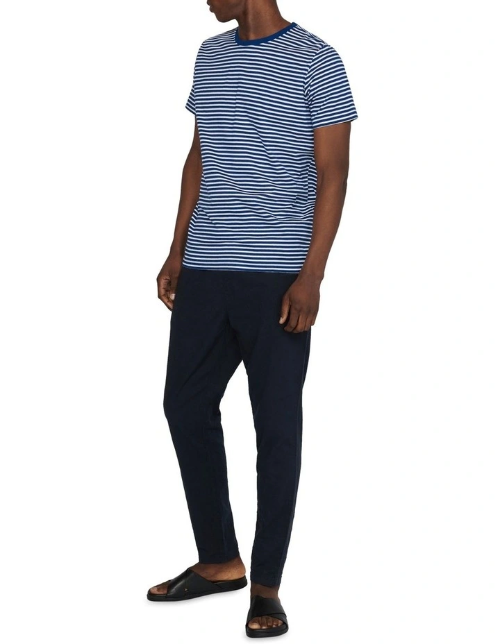 Jermane Stripe T-shirt in Navy Peony