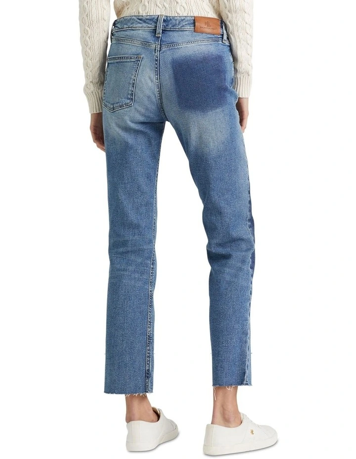 High-Rise Straight Cropped Jean in Blue