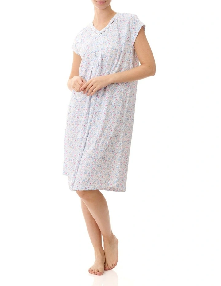 Cotton Knit Nightie in White