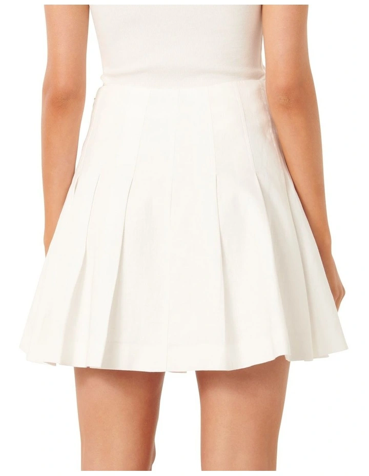 Cindy Pleated Mini Skirt in White