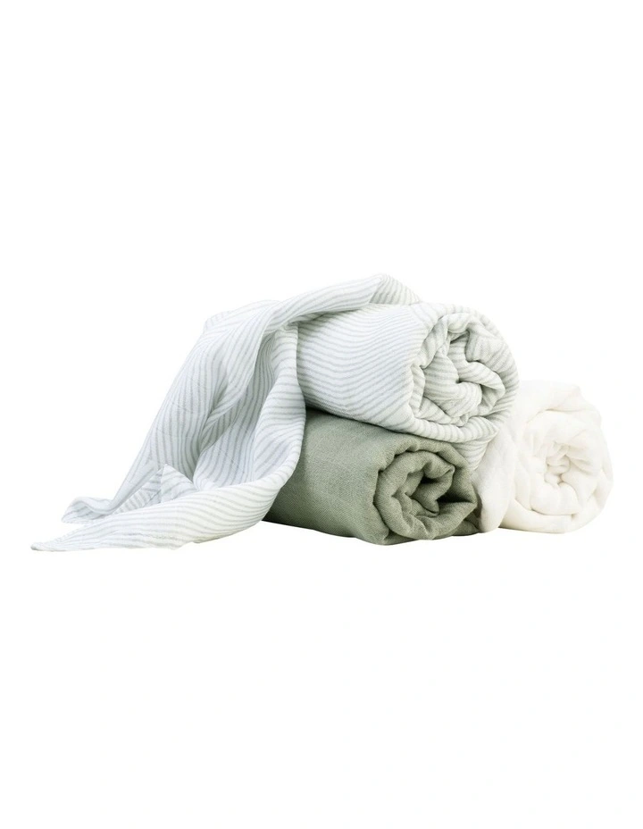 Muslin Wraps 3 Pack in Bayleaf