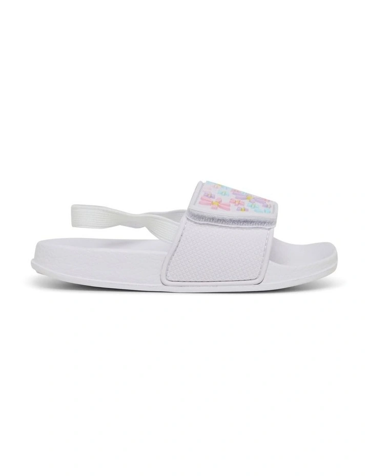 Kenna Daisy Slide Beach Sandals in White