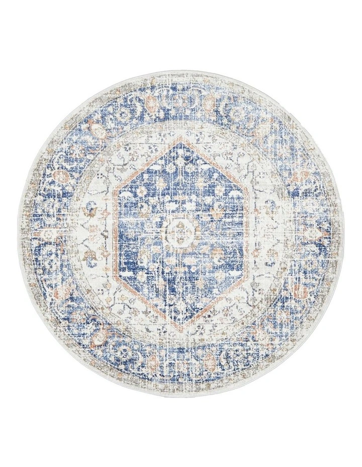 Mayfair Lorissa Round Rug in Blue