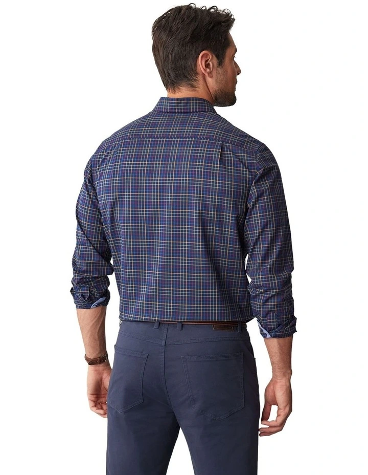 Easy Care Twill Check Long Sleeve Shirt in Multi