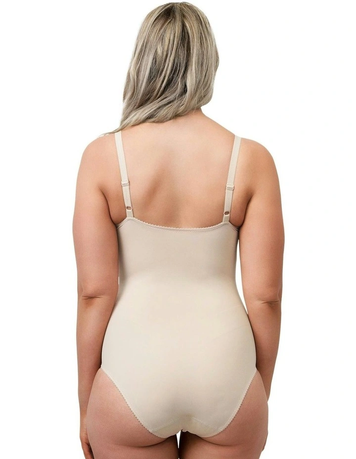 Moulded Underwire Cup Shaping Bodysuit in Light Beige
