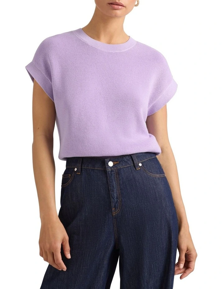 Calliope Knit Gilet Top in Lilac