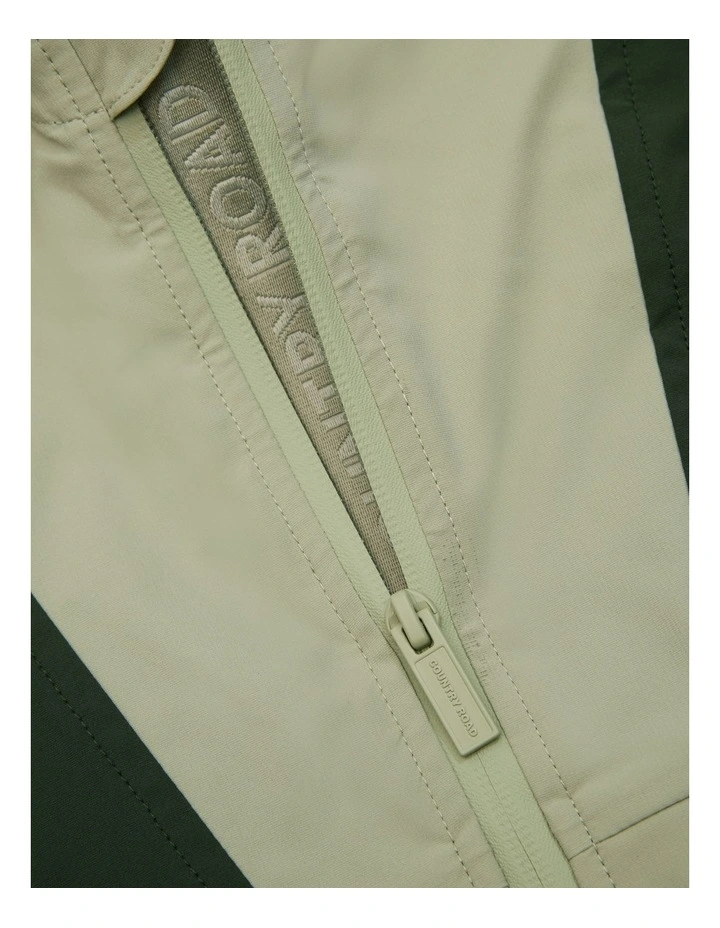 Zip Rain Jacket in Olive