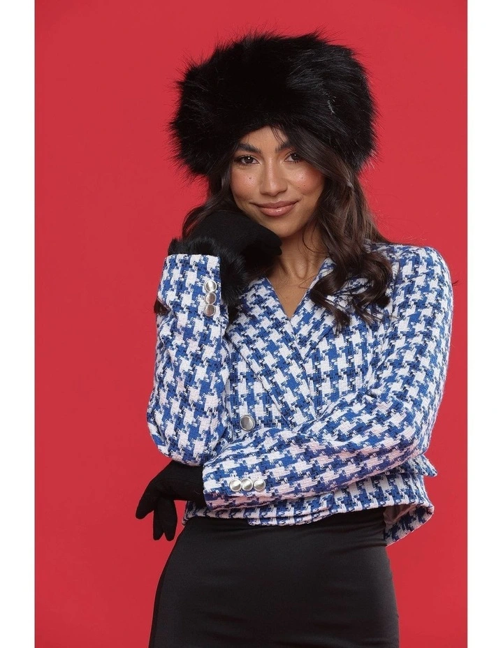 Elaina Cossack Hat in Black
