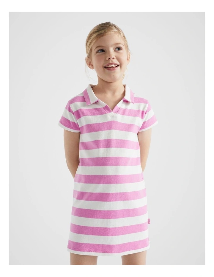 Core Rugby Dress in Lily Stripe