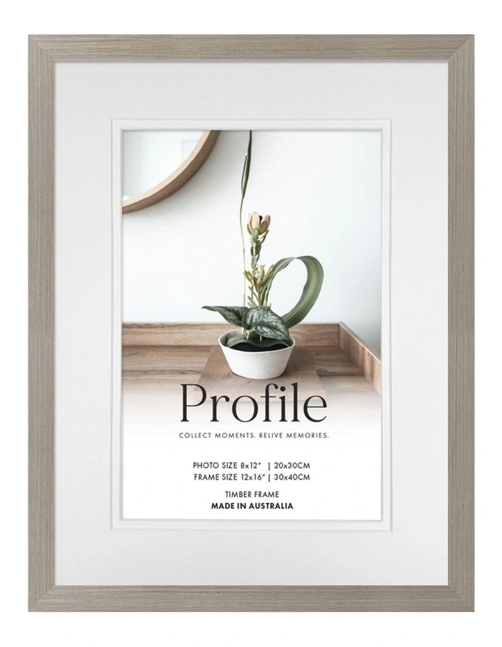 Australia Made Timber Photo Frame 12x16"/8x12" in Stone Ash