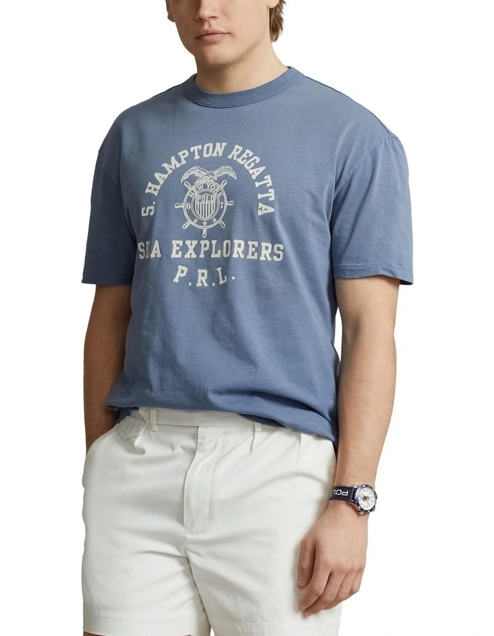 Classic Fit Jersey Graphic T-Shirt in Blue
