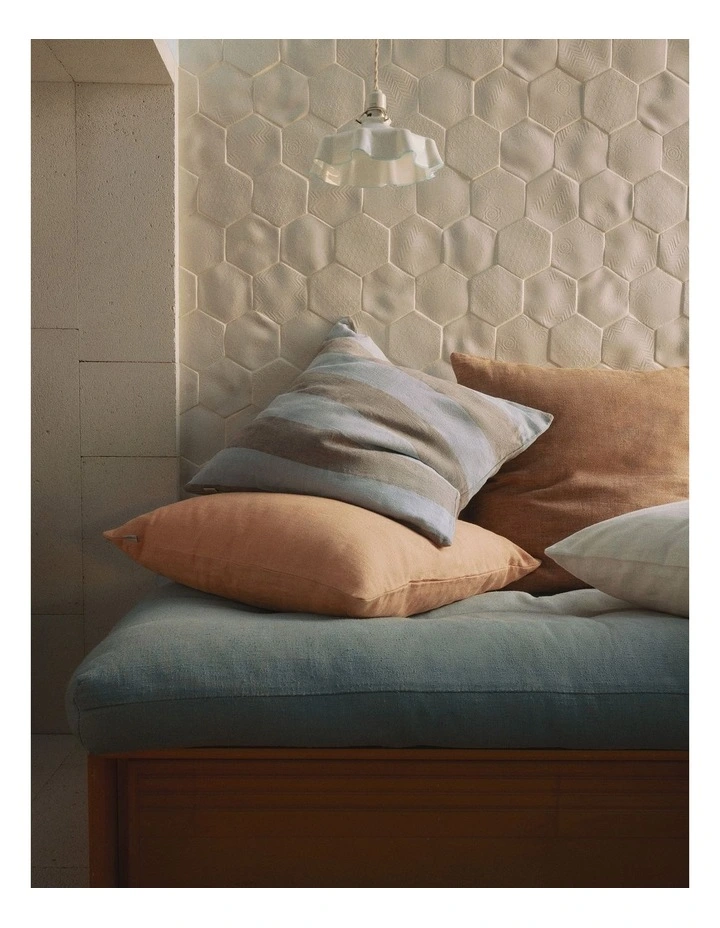 Cove Linen Cushion 60x60 in Faded Terracotta