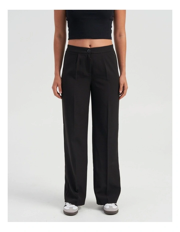 Kira High Waist Loose Fit Pants in Black