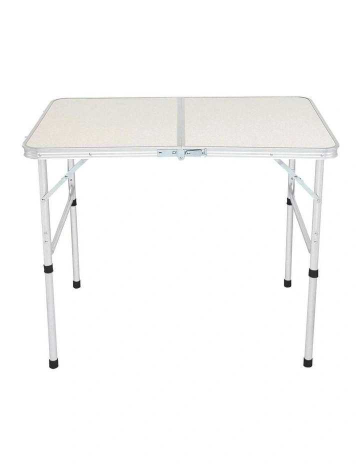 Portable Outdoor Folding Aluminium Camping Table 90cm in Silver