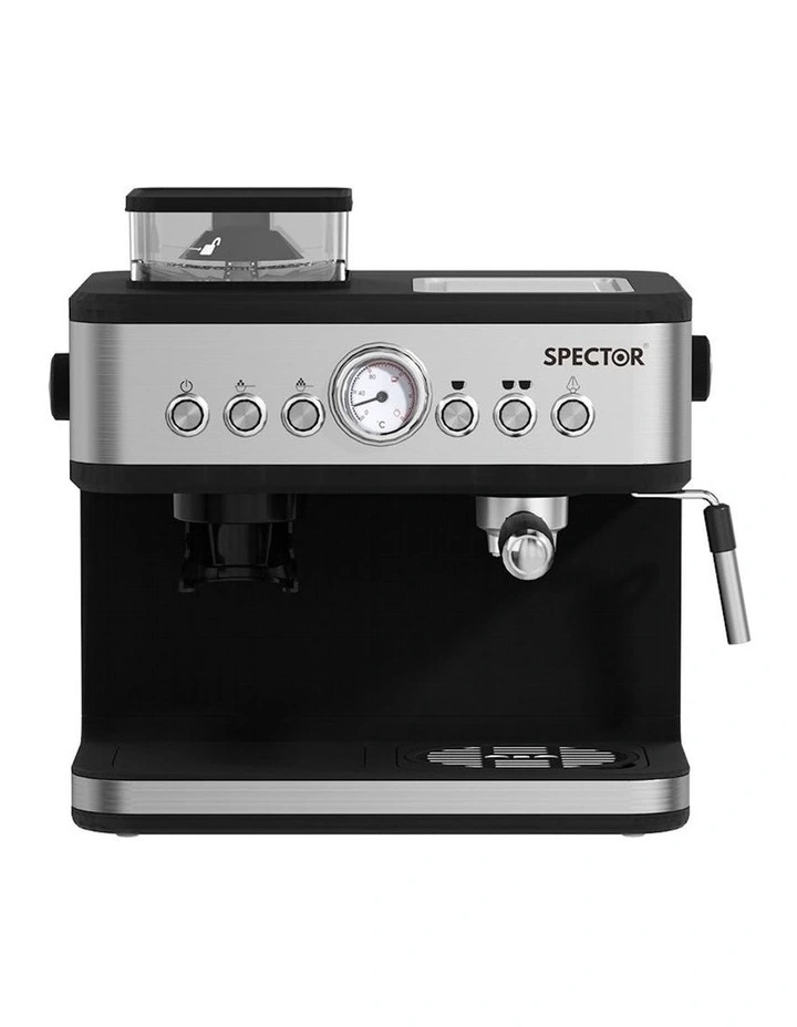 2 In 1 Maker Bean Grinder Coffee Machine Espresso in Black