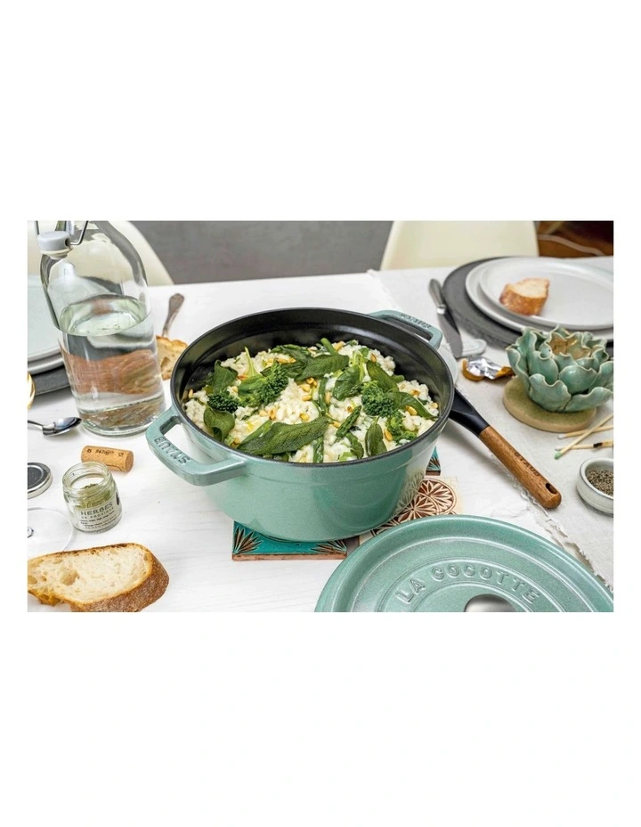 Staub Round Cocotte Sage Green 26cm