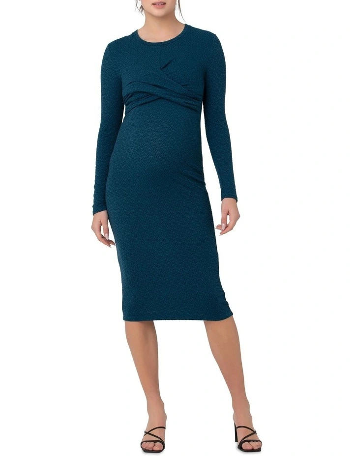 Lola Cross Front Nursing Dress in Peacock