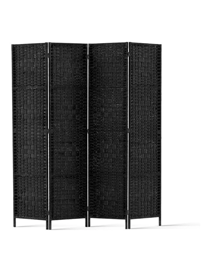 Room Divider Screen Woven 4 Panel 163x170cm in Black