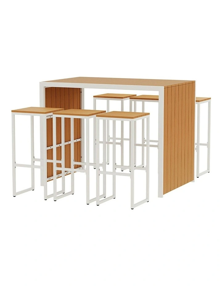 7-Piece Outdoor Bar Set in Brown