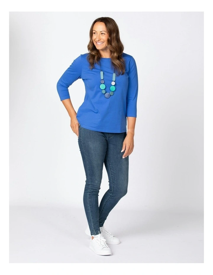 Day Camp 3/4 Sleeve Tee in Blue