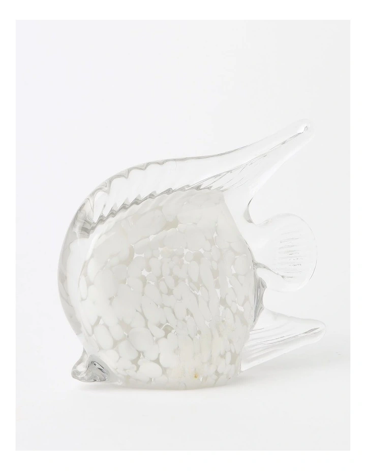 Pyremont Glass Fish Sculpture 14cm in White