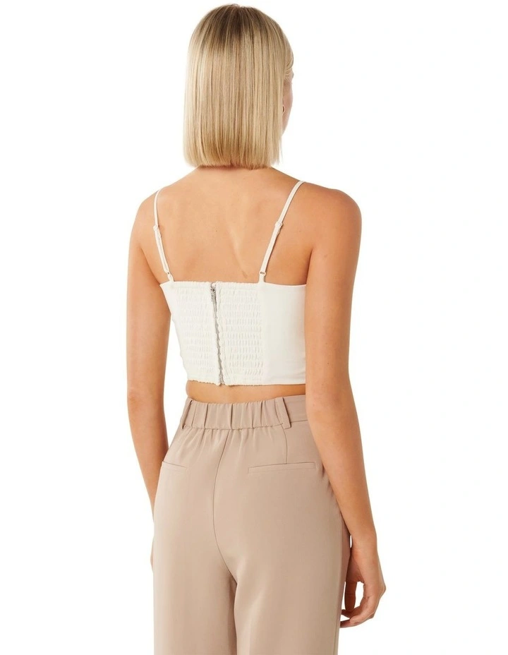 Bailey Rosette Bustier Top in White
