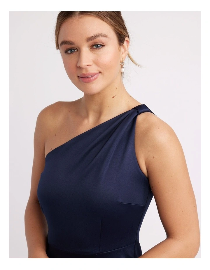 Berlin One Shoulder Maxi Dress in Navy