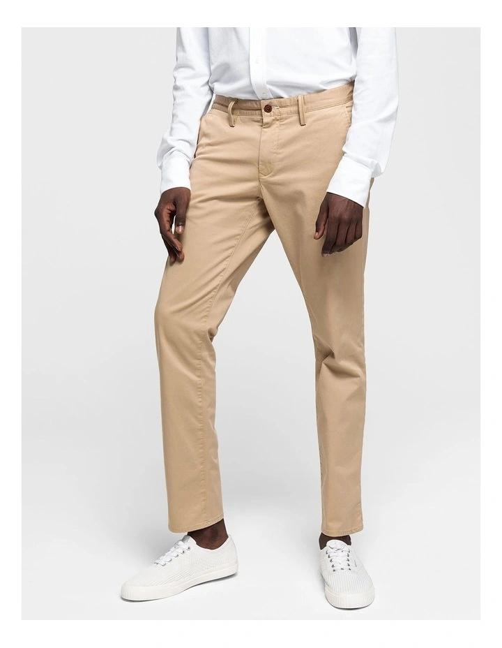 Slim Twill Chino Pant in Dark Khaki
