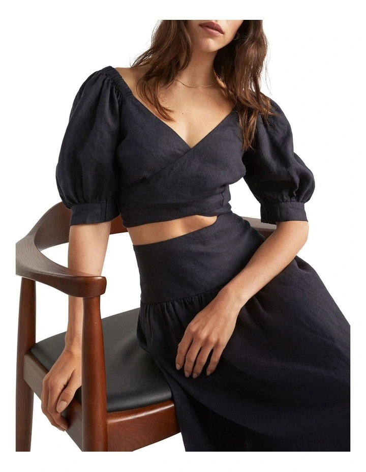 Linen Cross Front Top