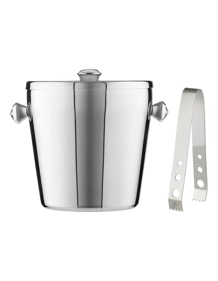 Cocktail & Co Ice Bucket 1.2L With Lid & Tongs Stainless Steel Gift Boxed
