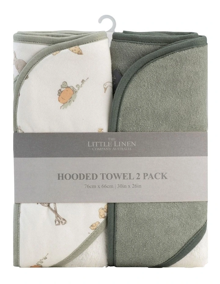 Hooded Towel 2 Pack in Sage Green