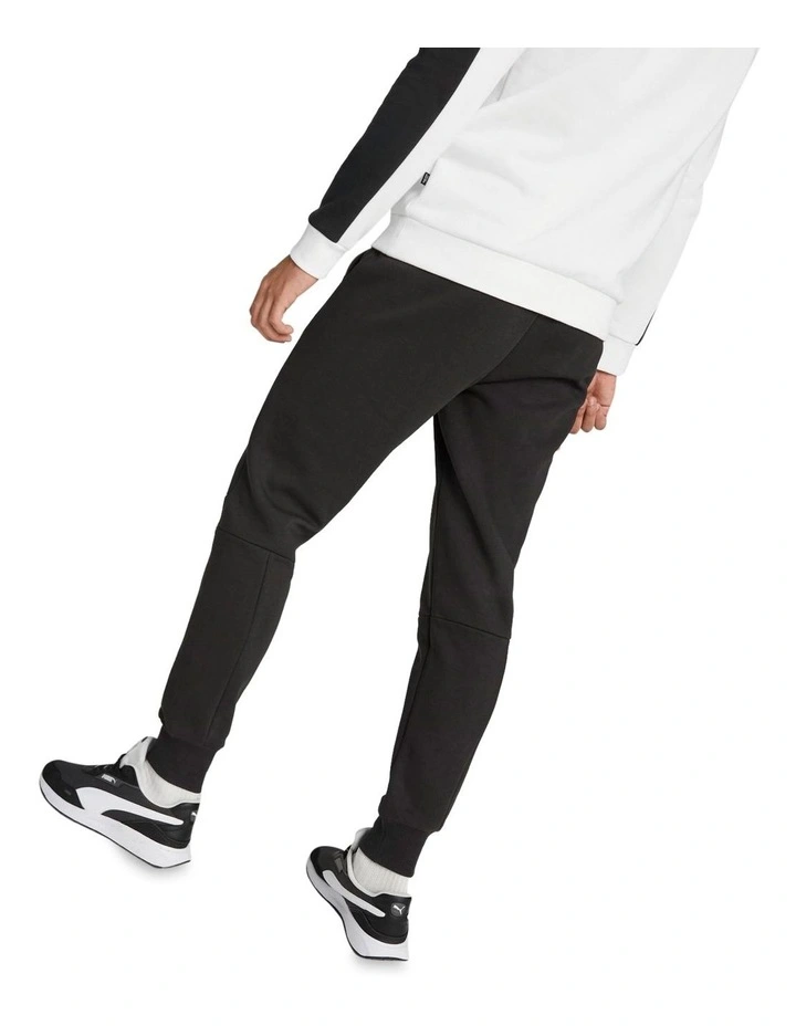 Essential Block x Tape Sweatpants Fleece in Black