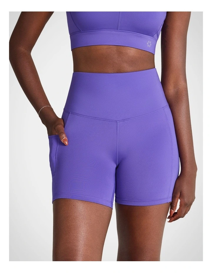 Statement Pocket Mid Thigh Bike Shorts in Royal Purple